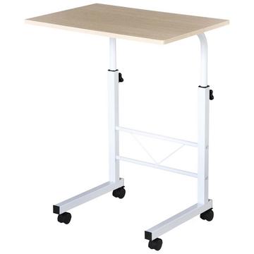 Table D'Appoint Table Basse Réglable En Hauteur Bureau D'Appoint Mobile Roues Freins Table En C Panneau De Particules Acier Multicolore