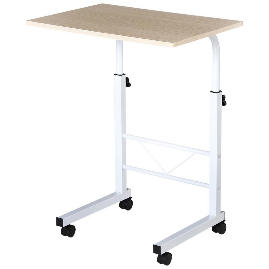 Northio Table D'Appoint Table Basse Réglable En Hauteur Bureau D'Appoint Mobile Roues Freins Table En C Panneau De Particules Acier Multicolore  