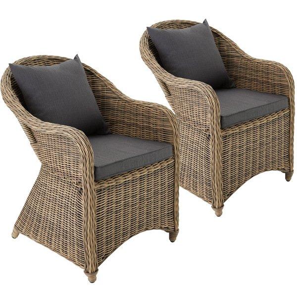 Tectake Lot de 2 fauteuils de jardin luxe  