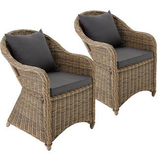 Tectake Lot de 2 fauteuils de jardin luxe  