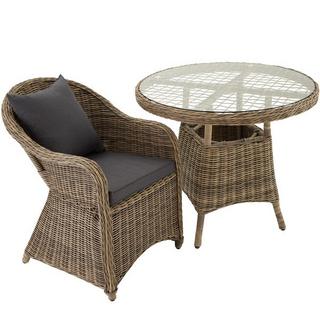 Tectake Lot de 2 fauteuils de jardin luxe  