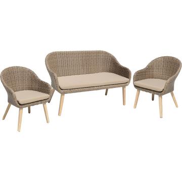 Salon de jardin Pueblo gris (lot de 3)