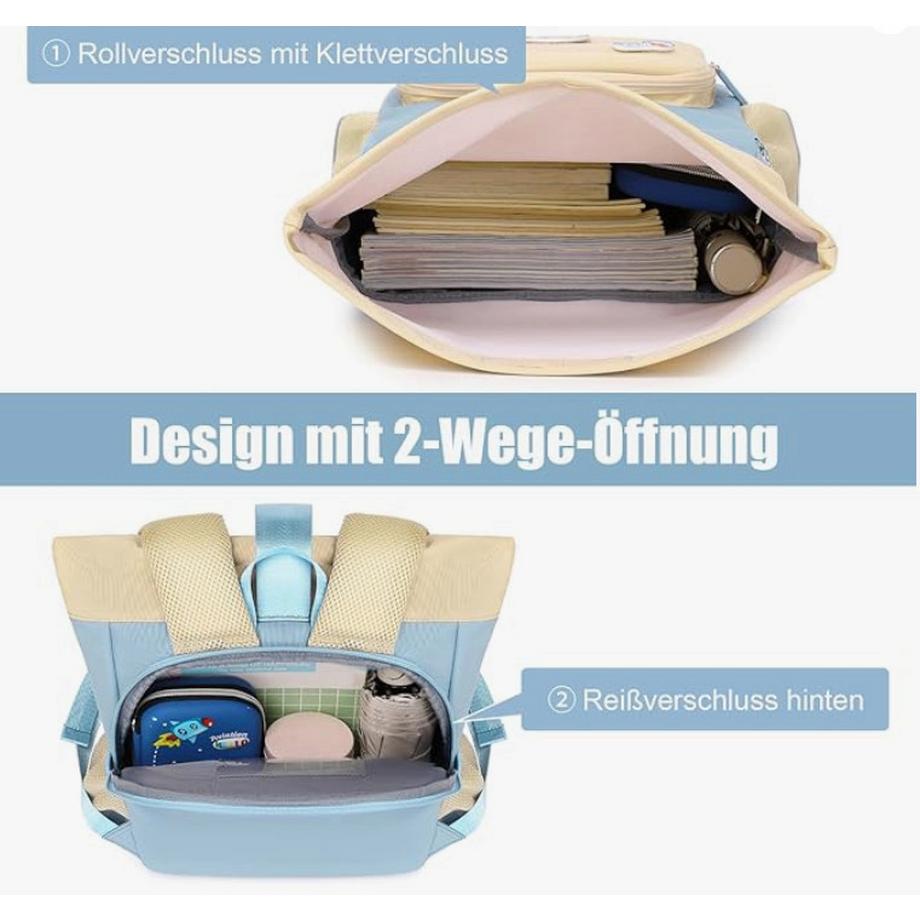 Only-bags.store  Rolltop Rucksack Kinder Kindergarten Rucksack Erweiterbare Kapazität Kleiner Schulrucksack 