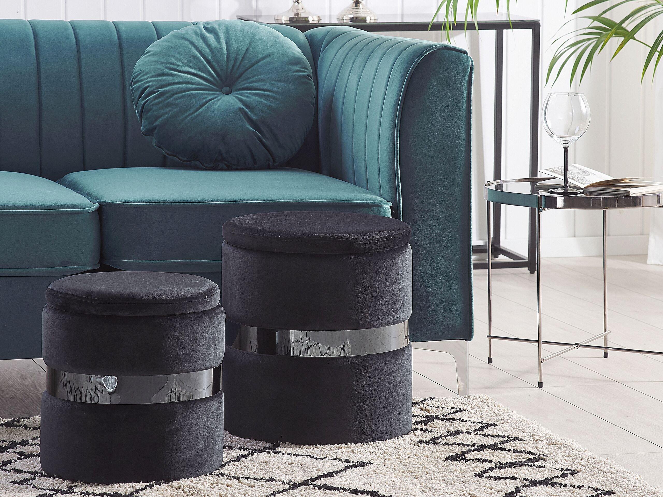 Beliani Pouf en Velluto Moderno DORIS  