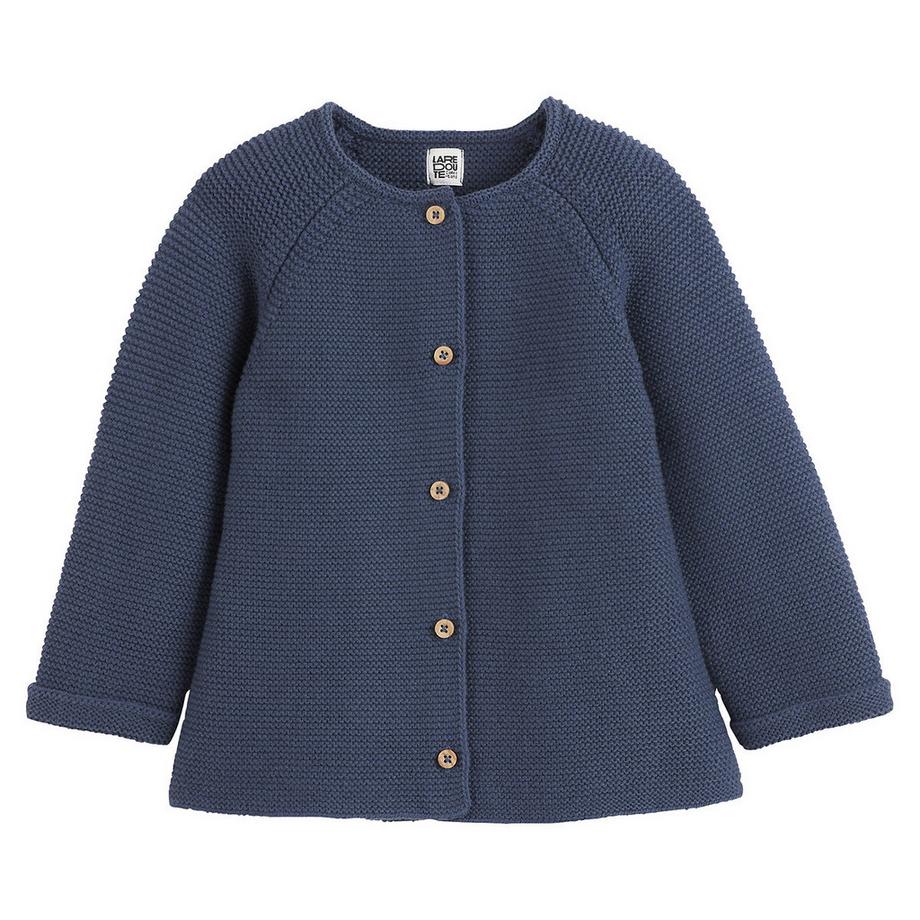 Gilet boutonné en point mousse