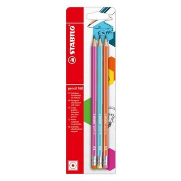 STABILO Bleistift 160 mit Gummi HB B-50500-10 assortiert 3 Stk.