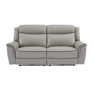 Vente-unique Relaxsofa 3-Sitzer elektrisch - Leder - Hellgrau - ADELIO  