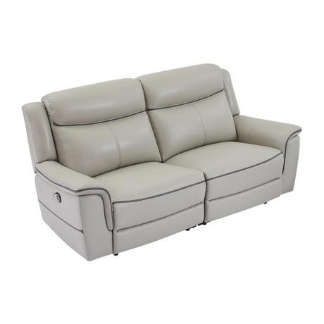 Vente-unique Relaxsofa 3-Sitzer elektrisch - Leder - Hellgrau - ADELIO  