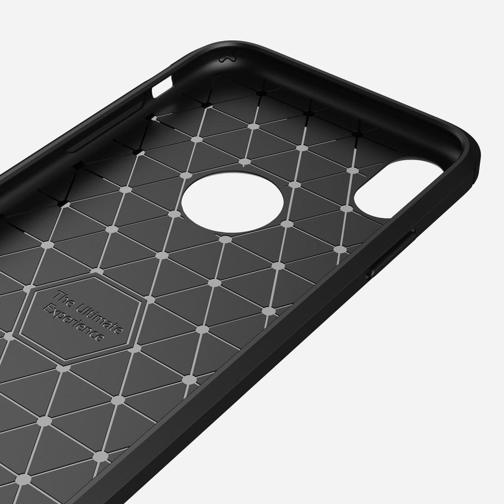 Cover-Discount  iPhone XR - Custodia in gomma siliconica Metal Carbon Look nero 