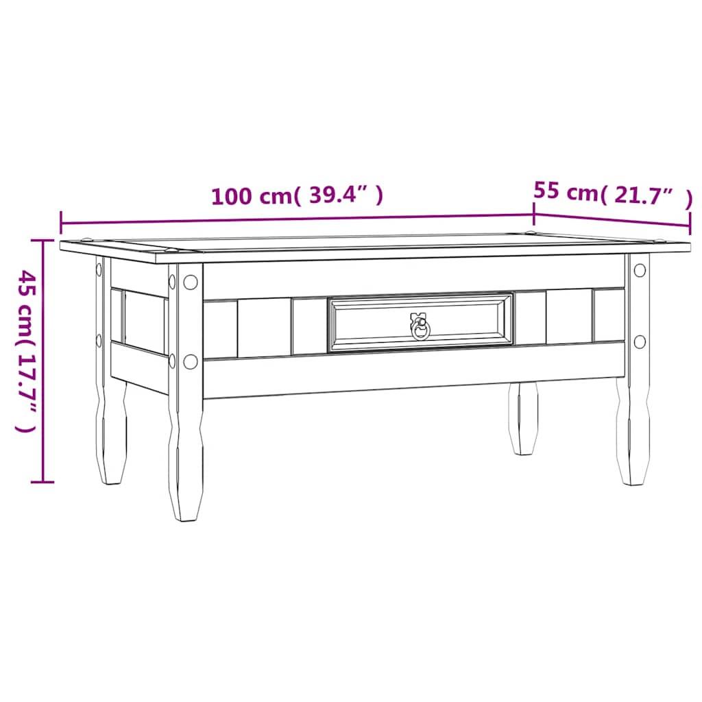 VidaXL Table basse bois de pin  