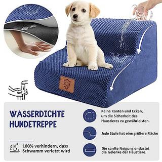 Alopini  Escaliers imperméables pour animaux de compagnie, escaliers pour chiens amovibles pour canapé-lit, escaliers portables pour chats avec housse lavable (2 marches) 