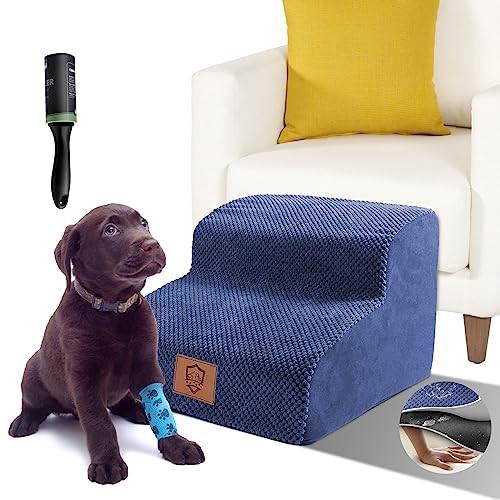 Alopini  Escaliers imperméables pour animaux de compagnie, escaliers pour chiens amovibles pour canapé-lit, escaliers portables pour chats avec housse lavable (2 marches) 