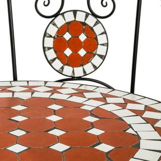 Tectake Gartenmöbel Set Mosaik mit 2 Stühlen und Tisch leichte Reinigung  