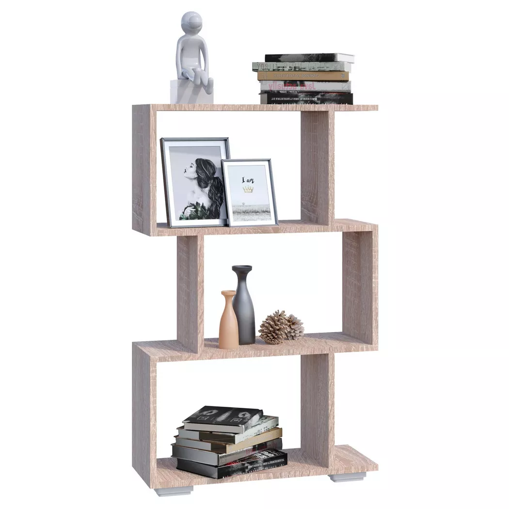 VCM Holz Raumteiler Stand Regal Bücherregal Deko Bücher Standregal Palusa M