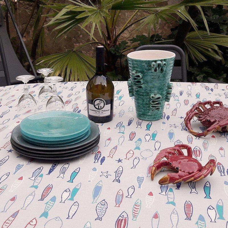 Image of Tischdecke abwaschbar rund oder oval Fische Tischdecke abwaschbar rund oder oval Fische