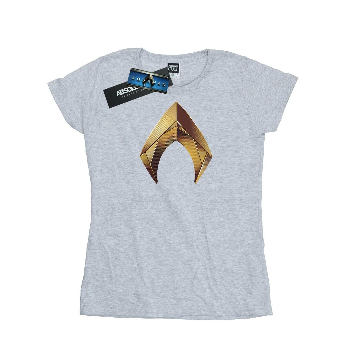 Image of Aquaman Emblem Tshirt Damen Grau L