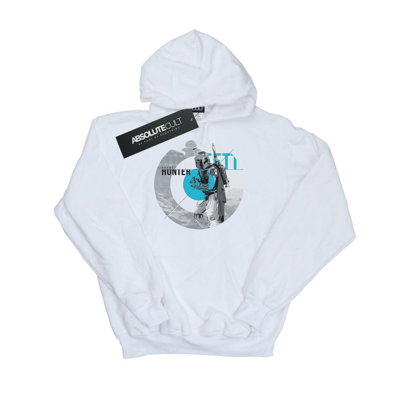 Image of Boba Fett Bounty Hunter Circle Kapuzenpullover Herren Weiss 3XL