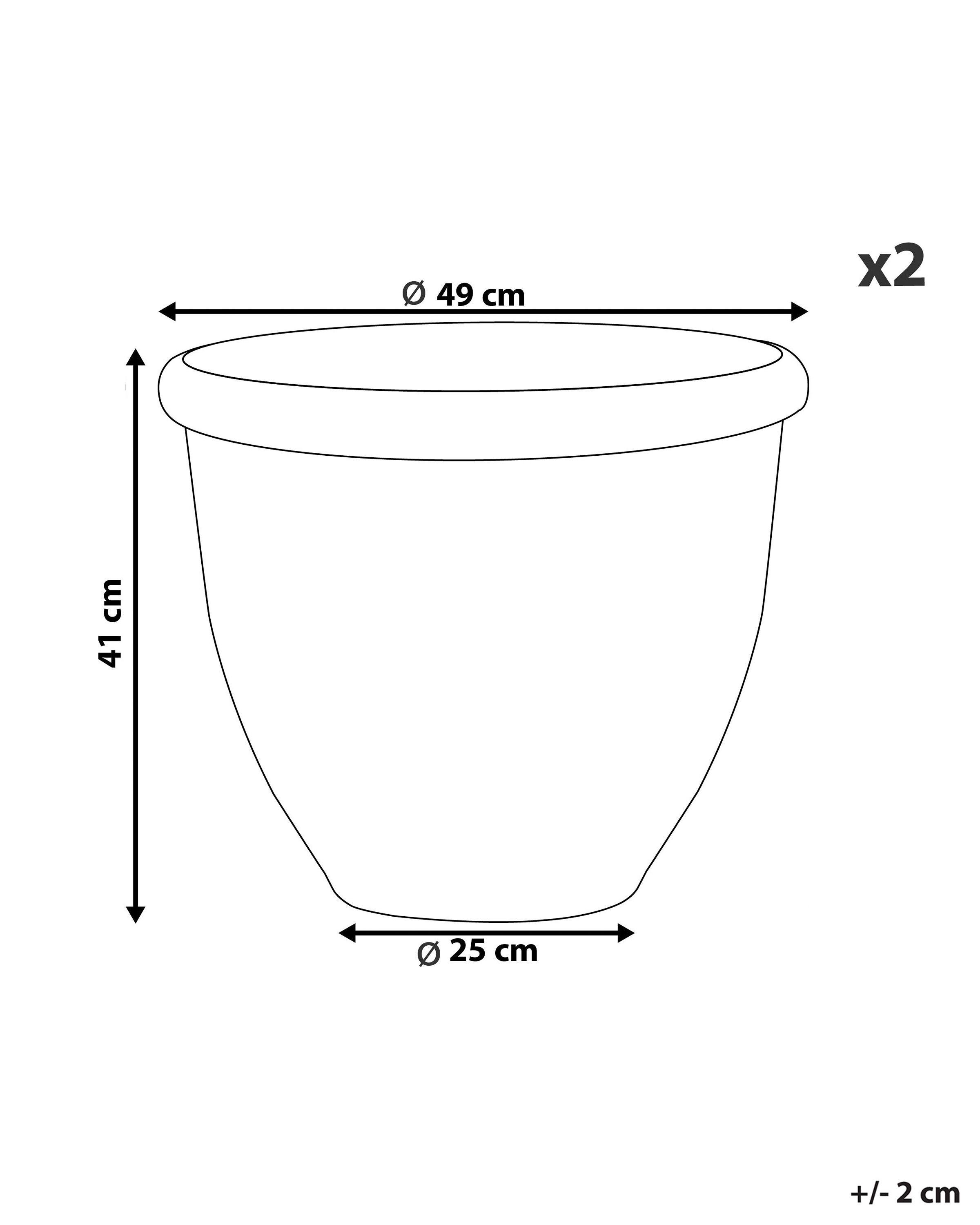 Beliani Lot de 2 pots de fleurs en Polyrésine Moderne TESALIA  