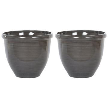 Lot de 2 pots de fleurs en Polyrésine Moderne TESALIA