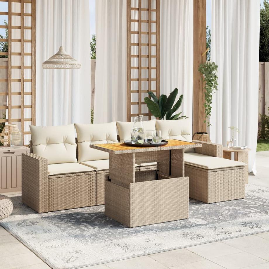 VidaXL set divano da giardino Polirattan  