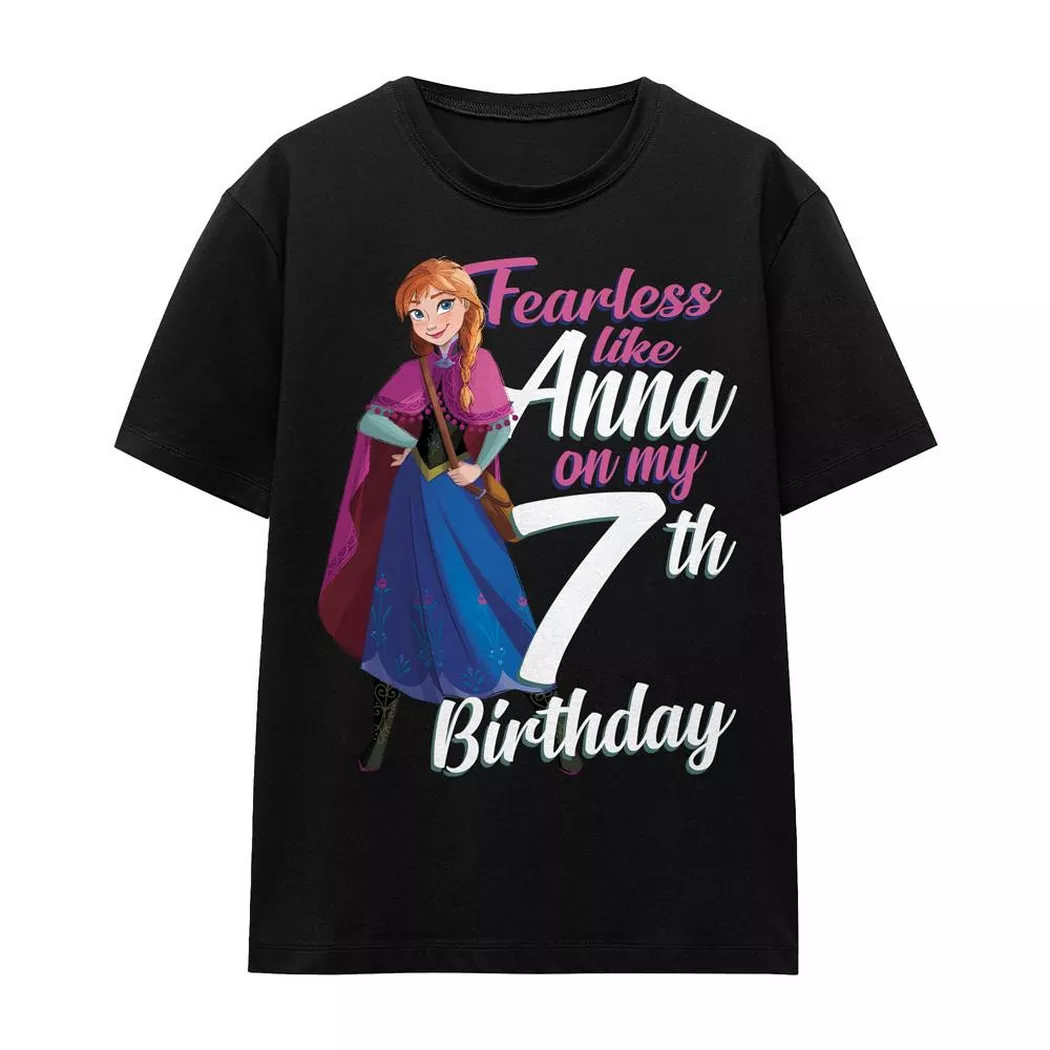 FROZEN - Fearless Like Anna Maglietta 7° Compleanno, per donna, Nero, Größe XXL