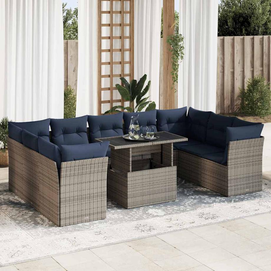 VidaXL set divano da giardino Polirattan  