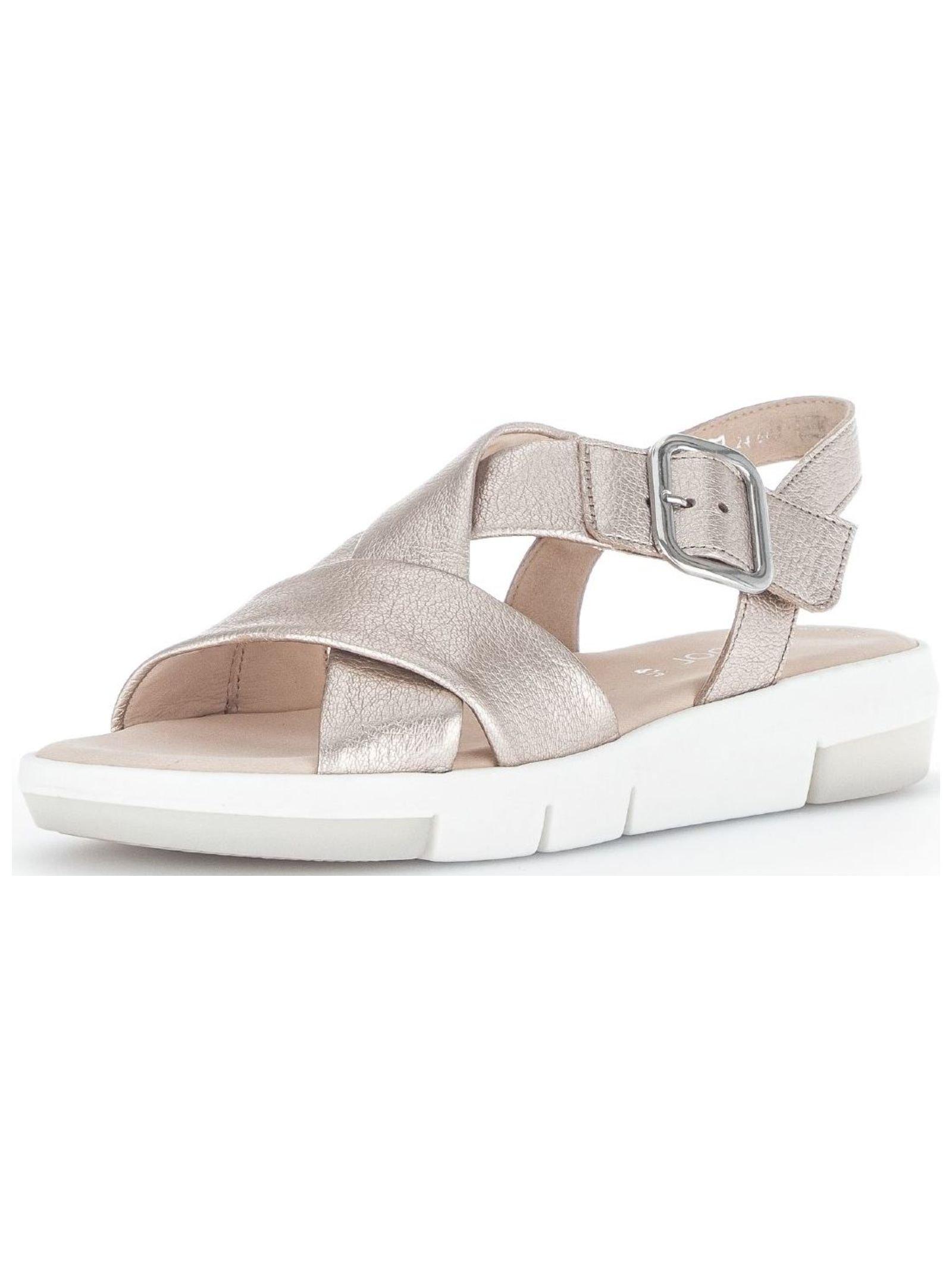 Image of - Leder Sandale Damen Beige 38.5