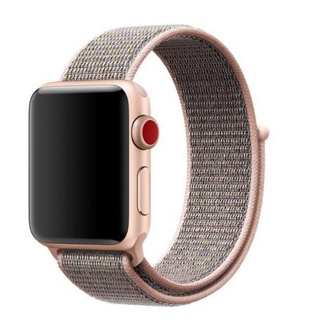 Cover-Discount  Apple Watch 42/44/45/49mm - Cinturino in nylon con chiusura a velcro oro rosa 