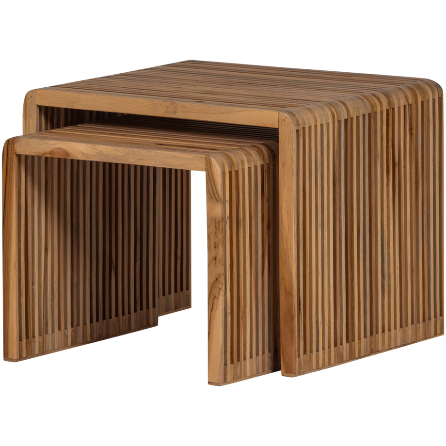 Table d'appoint Jasmin teck naturel (lot de 2)