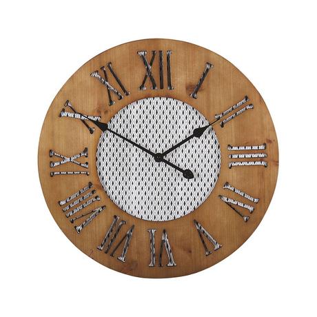 Beliani Wanduhr aus Tannenholz Retro CUILCO  