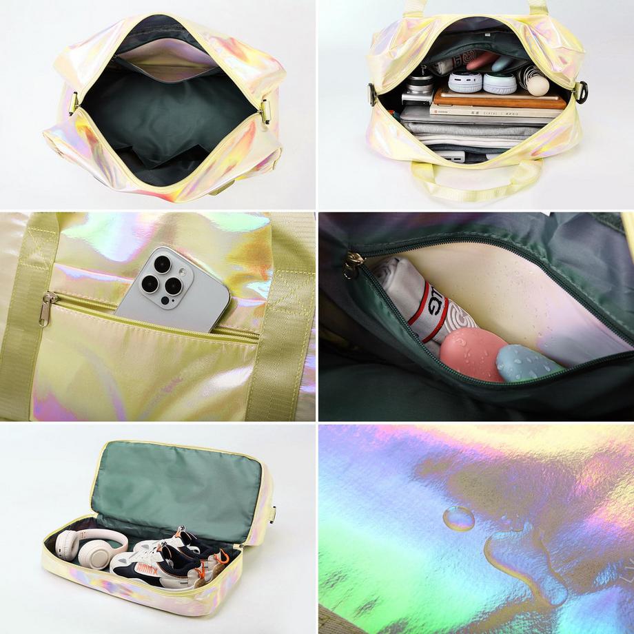 Only-bags.store Holografische Sporttasche mit Schuhfach  