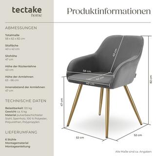 Tectake Stuhl Marilyn, Cordoptik, gepolstert  