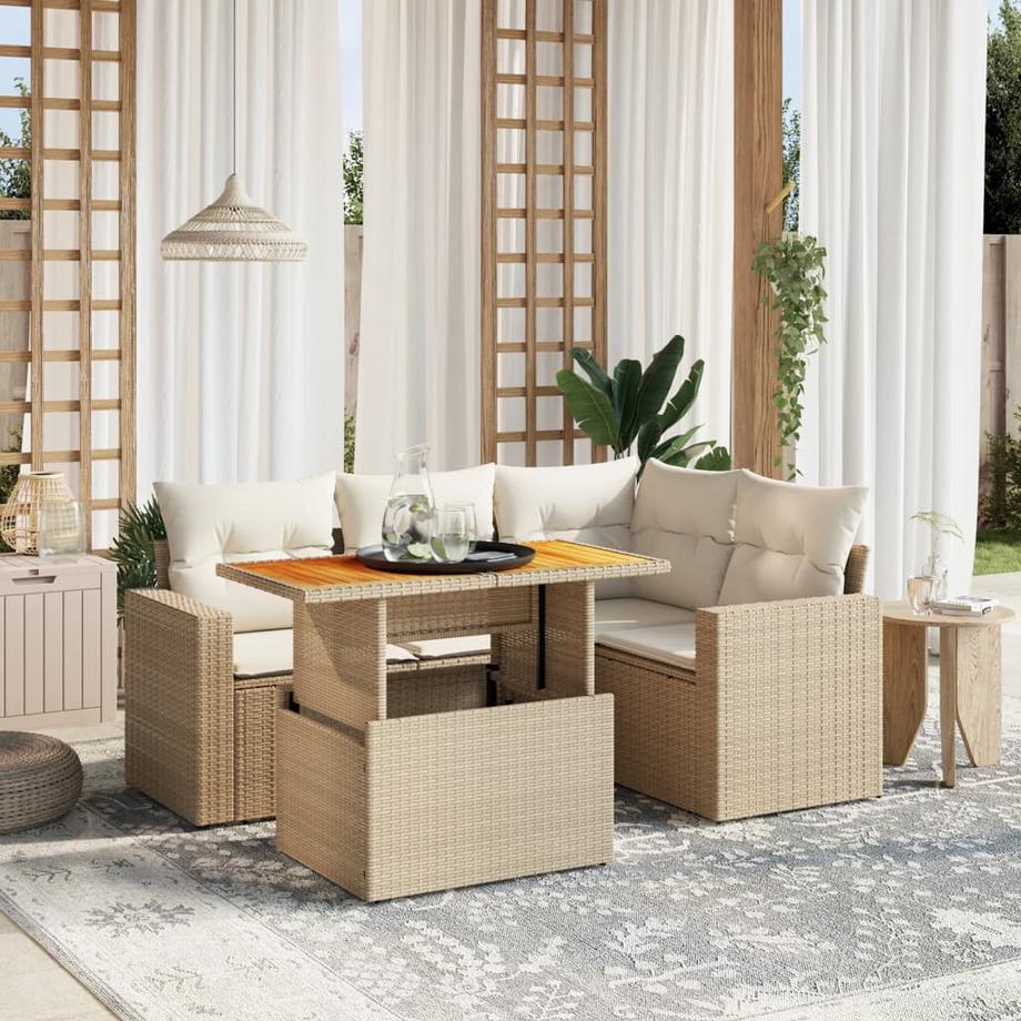 VidaXL set divano da giardino Polirattan  