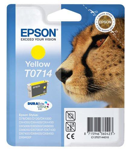 EPSON  Cheetah Singlepack Yellow T0714 DURABrite Ultra Ink 