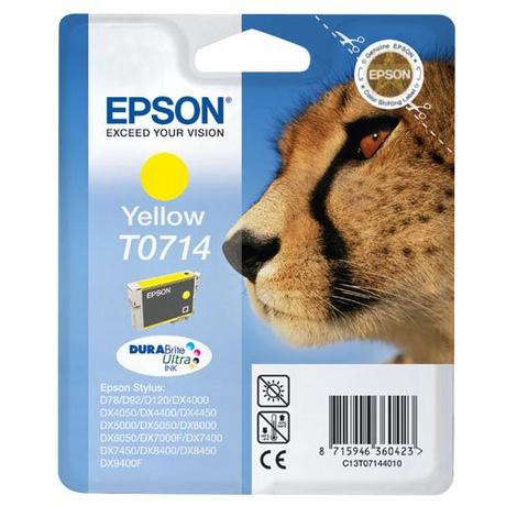 EPSON  Cheetah Singlepack Yellow T0714 DURABrite Ultra Ink 