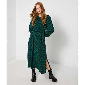 Kleid mit gerafftem Oberteil und Vichykaro