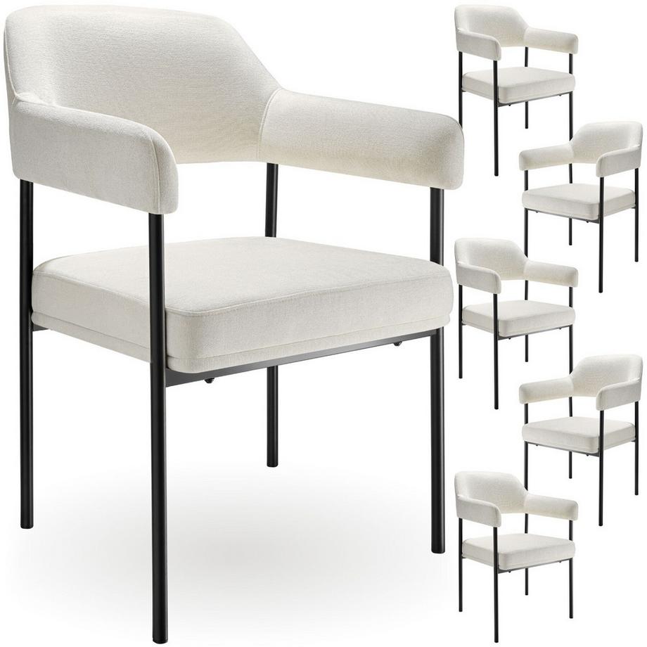 Tectake Armlehnstuhl Doé gepolstert durchgehende Lehne  