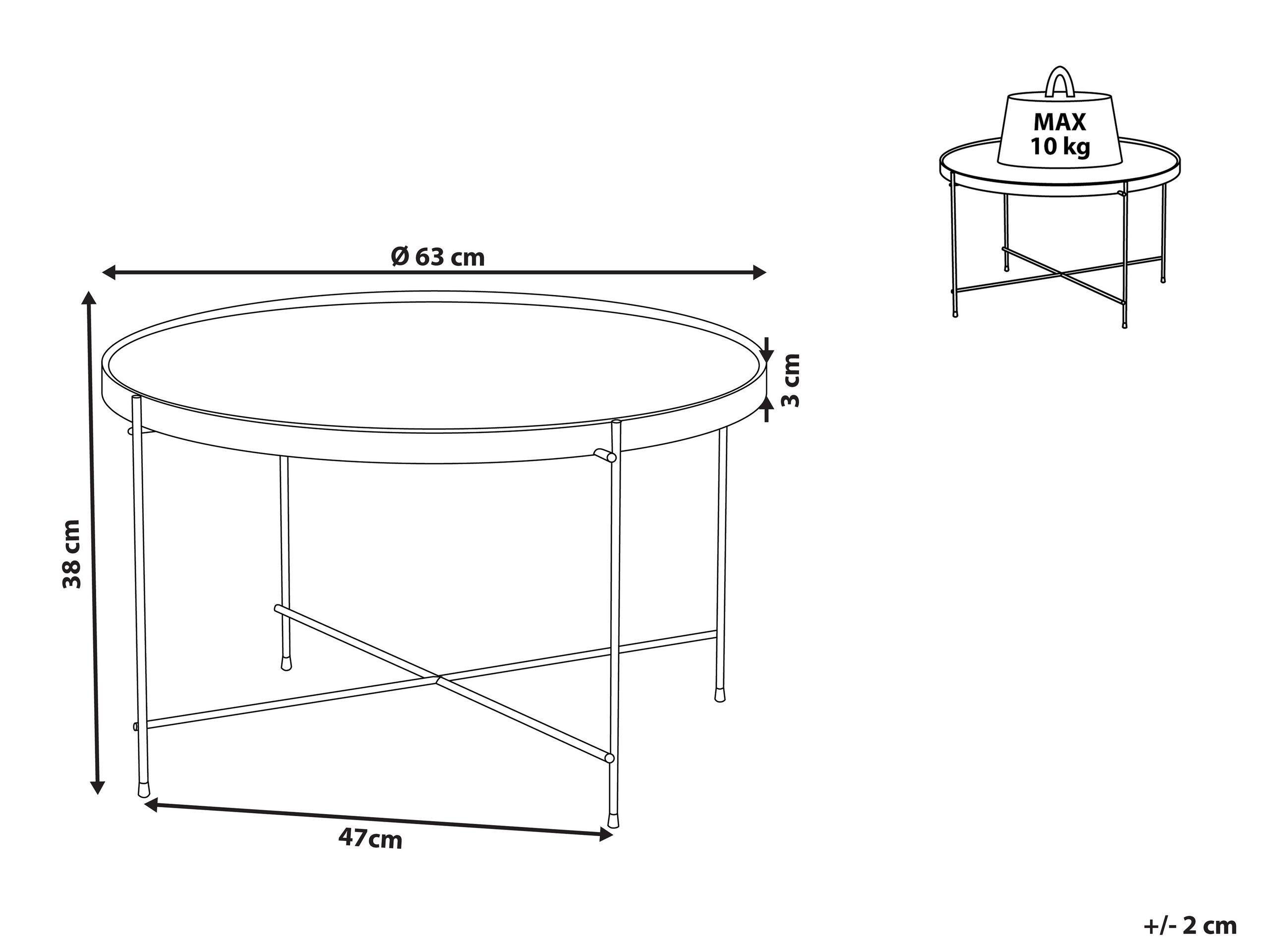 Beliani Table d'appoint en Verre de sécurité Moderne LUCEA  