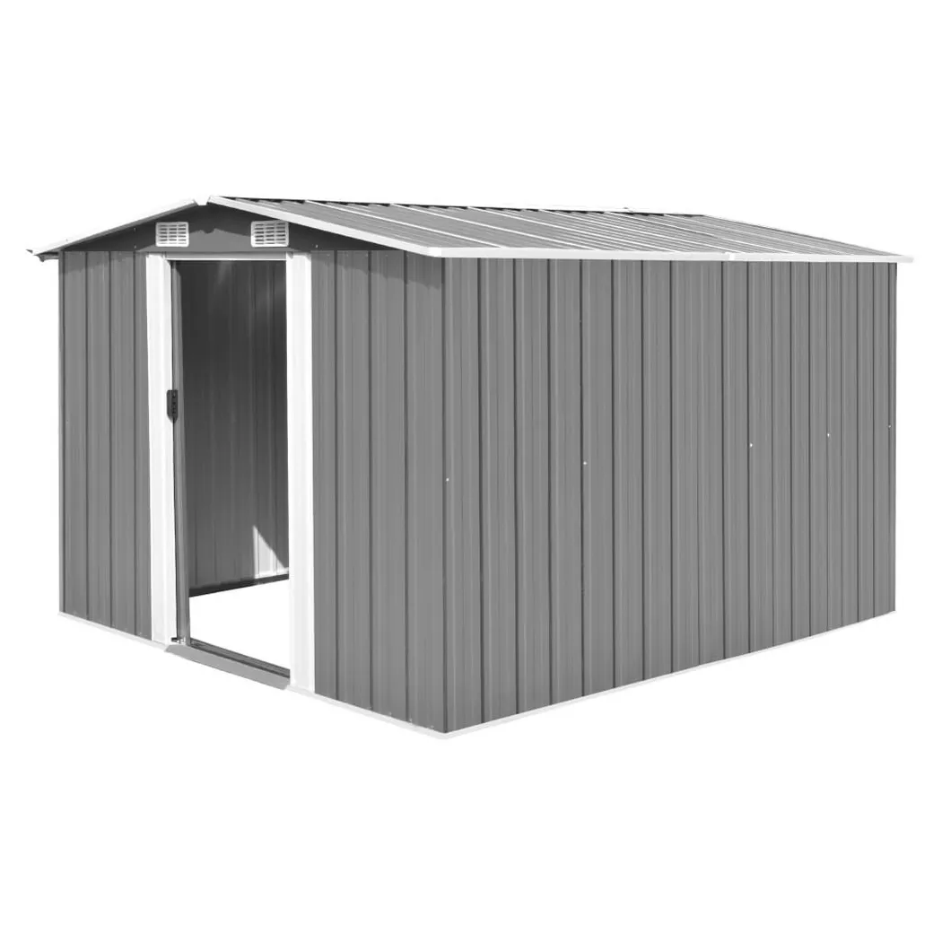 Abri de jardin 257x298x178 cm Métal Gris Vidaxl