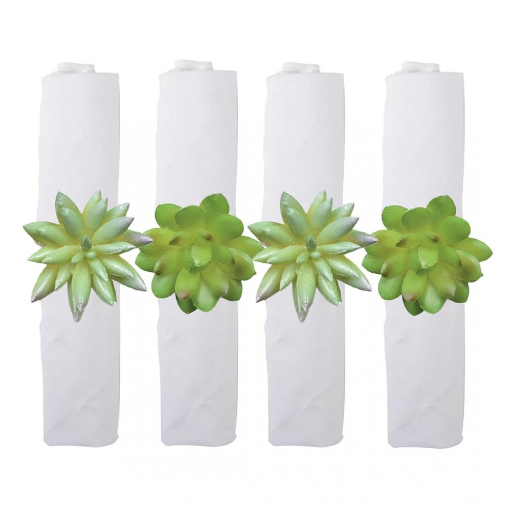 Image of Set Aus 4 Serviettenringen Mit Pflanzenmotiven Unisex ONE SIZE