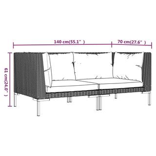 VidaXL Canapé de jardin rotin synthétique  