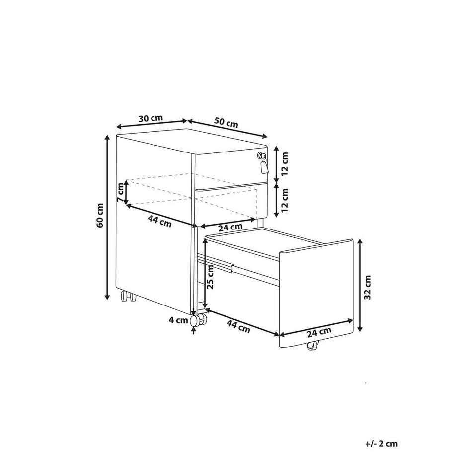 Beliani Armadietto da ufficio en Acciaio  BOLSENA  