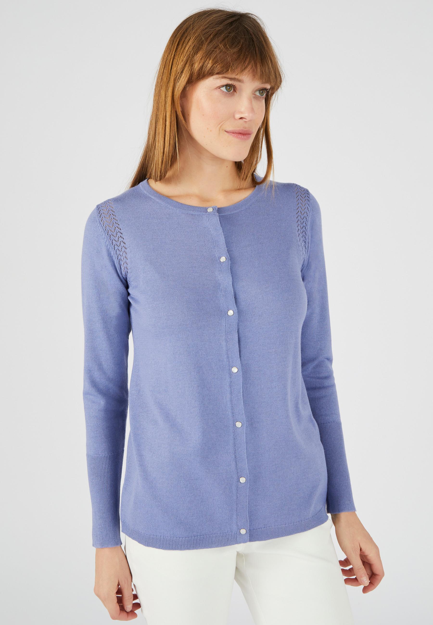 Image of Strickjacke Aus Feinstrick Unisex Blau 38/40