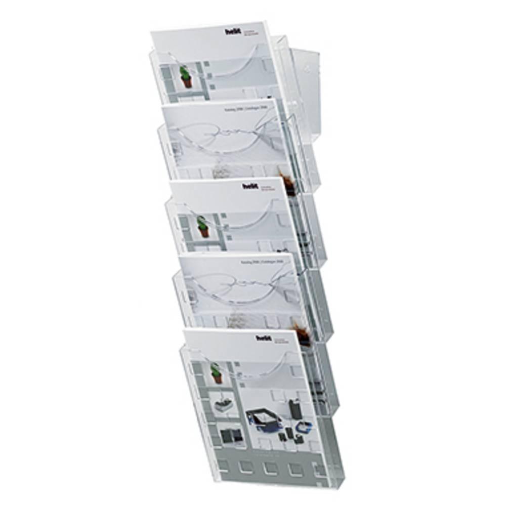 Image of Prospekthalter Set DIN A4 5Fächer +Wandhalter Prospekthalter Set DIN A4 5Fächer +Wandhalter