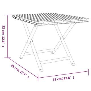 VidaXL Table pliante rotin synthétique  