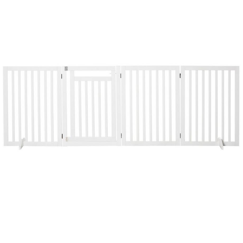 Northio  Treppenschutzgitter Ohne Bohren Faltbar Absperrgitter Schutzgitter 4 Stücke Freistehend Mit 2 Stützfüße Weiß 81 Cm 
