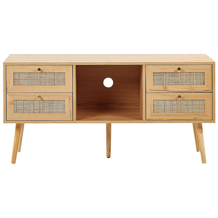 Beliani TV-Möbel aus Rattan Boho PEROTE  