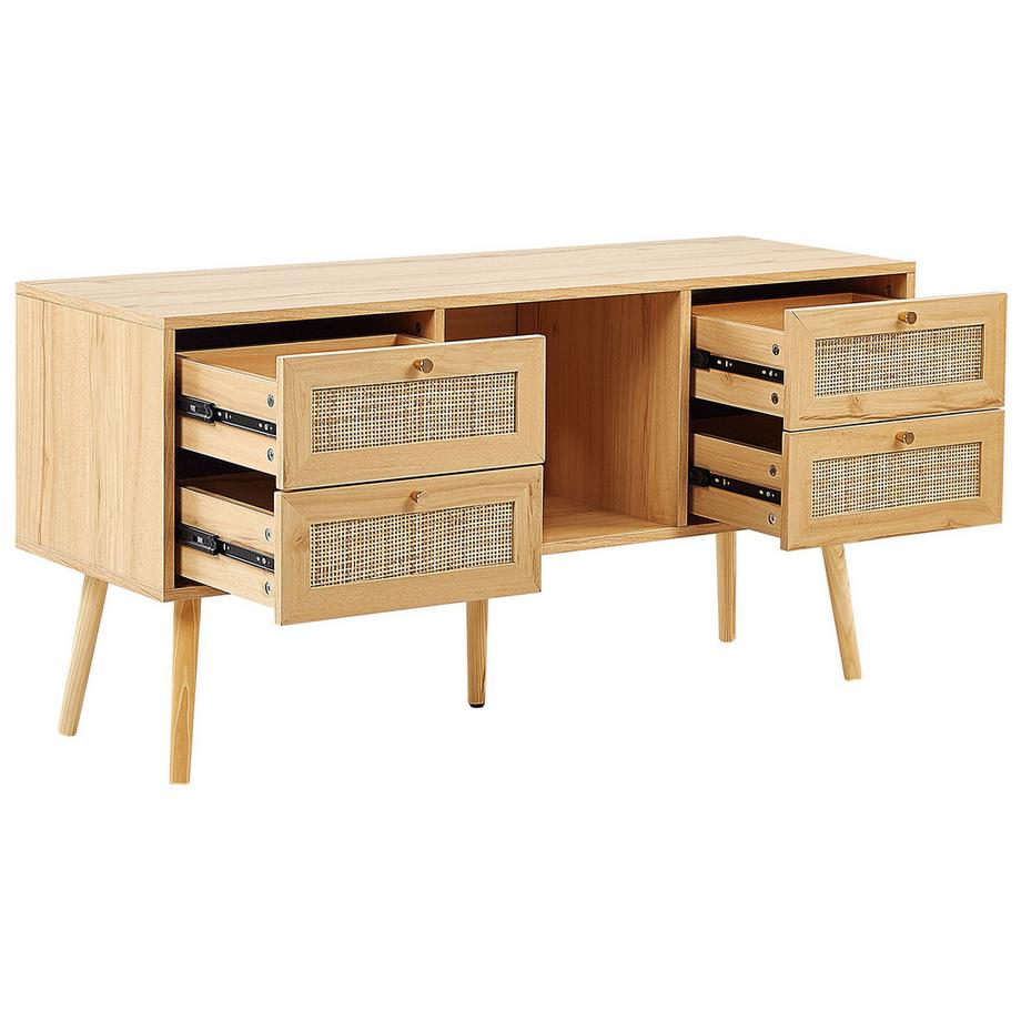 Beliani TV-Möbel aus Rattan Boho PEROTE  