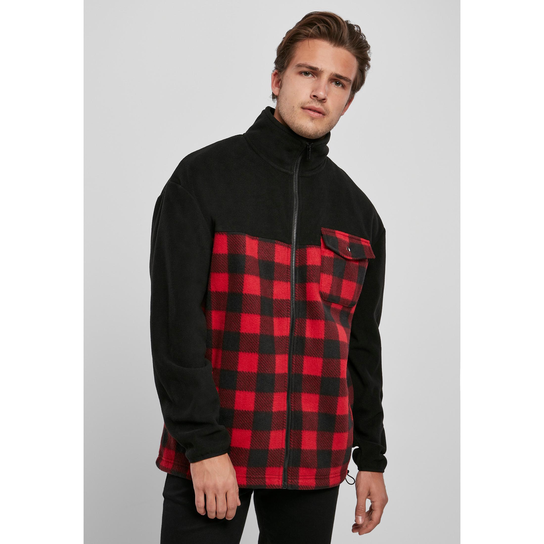 Image of Jacke Patterned Polar Fleece Track Unisex Schwarz / Rot M