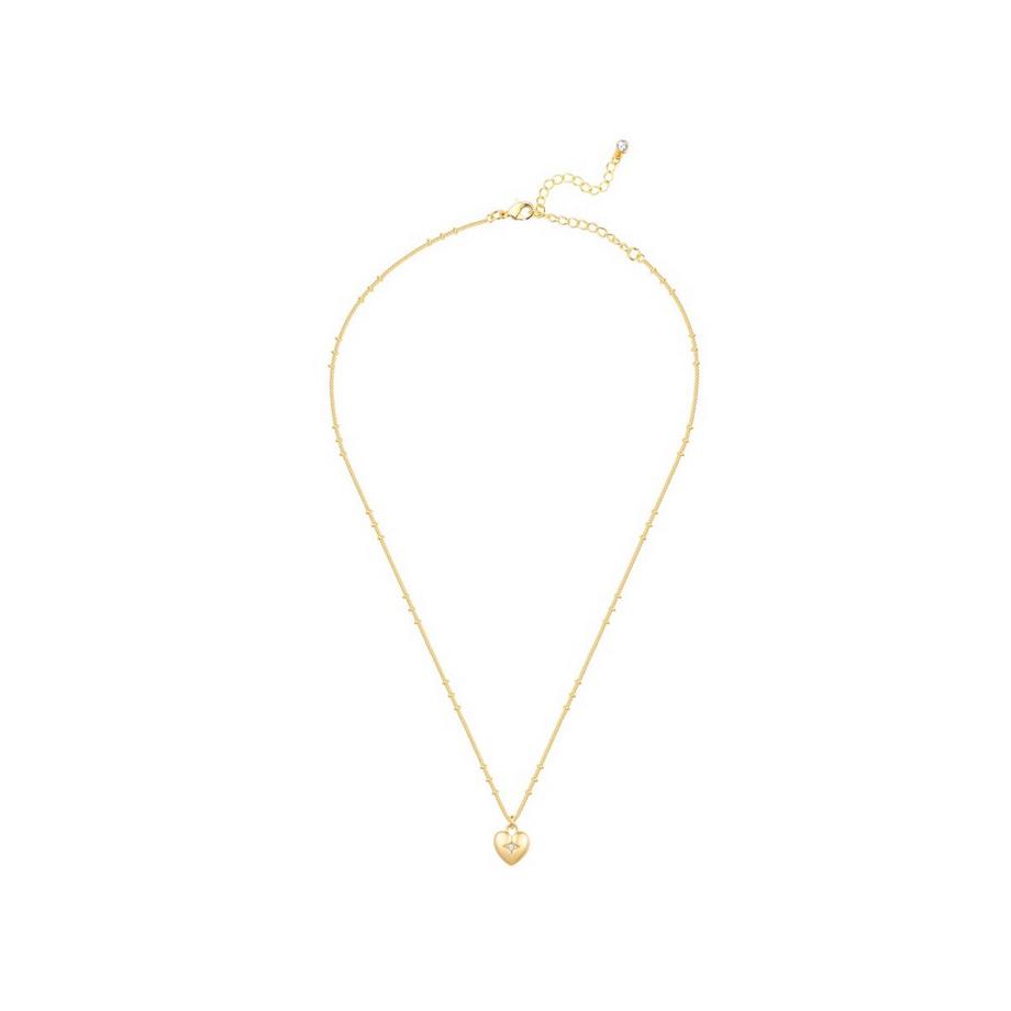 Lulu & Jane  Collier Cœur Laiton Cristal 